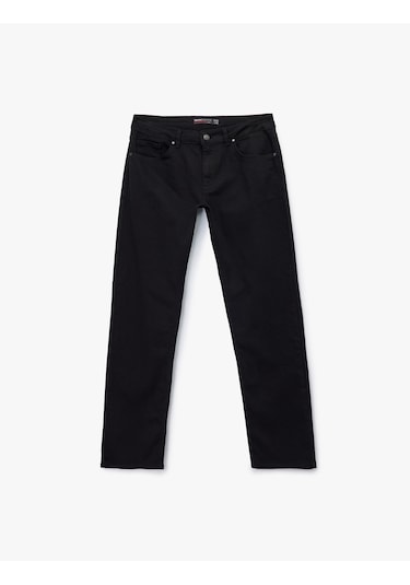 Koton Normal Bel Straight Fit Jean Pantolon - Mark Jean Siyah 6wam40024nd Siyah