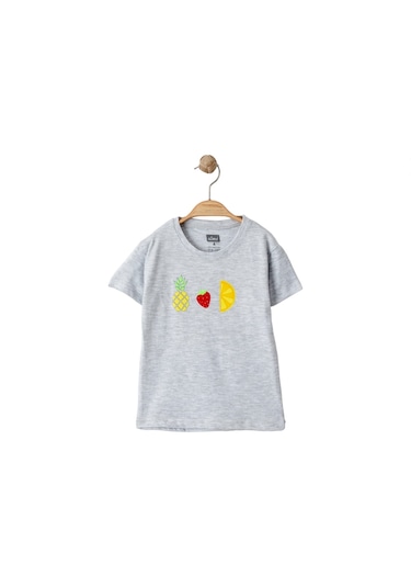 Lonca Kız Çocuk Mini Ananas Çilek Limon Baskılı Tshirt