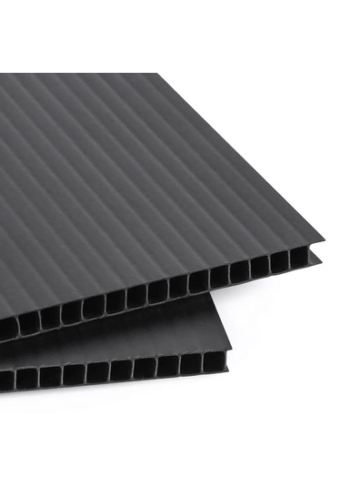 Pp Oluklu Levha Siyah 150x110 Cm 5mm 3'lü Paket