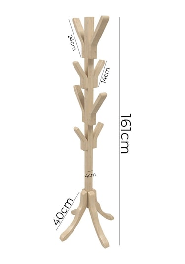 Homedora Axel Ahşap Ayaklı Gürgen Askılık Ahşap