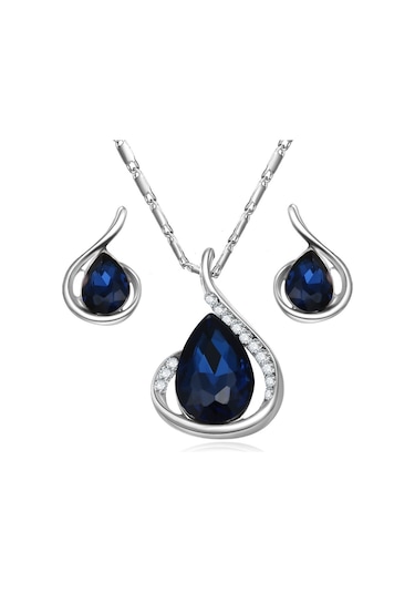 Swarovski Taşlı, Altın Kaplama Gümüş Takı Seti, Yeni Yil,Yilbasi Gümüş