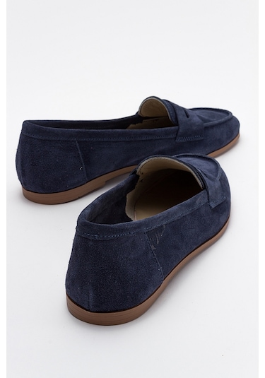 Luvishoes F02 Kot Süet Kadın Babet Mavi