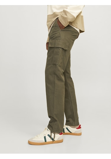 Jack & Jones Erkek Pamuklu Kargo Pantolon - Kane - 12258150 Yeşil