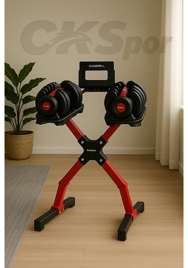 Dambıl Standı Kırmızı Ev Spor Ve Ağırlık Dambıl Rafı