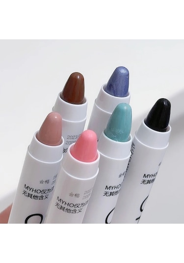 Dumanlı Mat Siyah Göz Farı Yalan İpekböceği Fosforlu Kalem Kore Gözler Makyaj 05 Mint Green 01