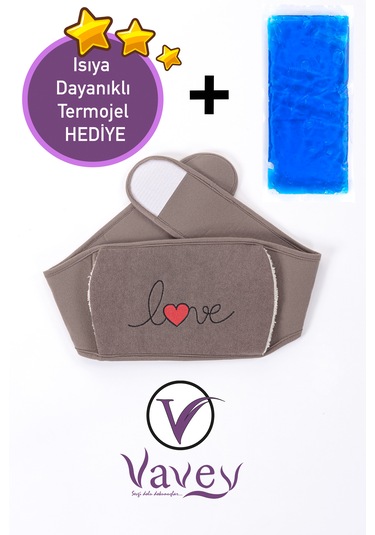 VAVEY Termojel Hediyeli Yeni Nesil Sıcak Soğuk Regl Kemeri Love Kahve