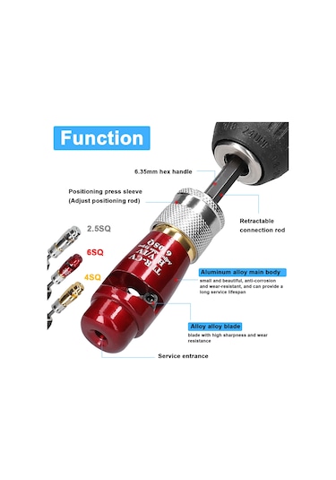 Xiyyadms "profesyonel Elektrikçi Tel Soyma Aleti - 3 Boyutlu Set, Matkap Uyumlu, Hızlı Ve Pratik Kablo Soyma Çözümü"