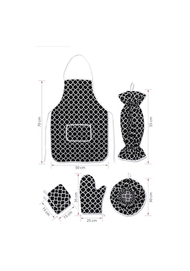 Morlay Önlük + Fırın Eldiveni + 2 Adet Tutacak + Poşetlik + Demlematik Mutfak Seti 6'lı