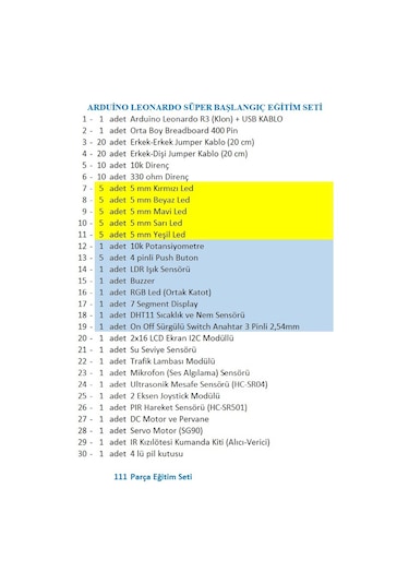 Arduino Leonardo Süper Başlangıç Seti