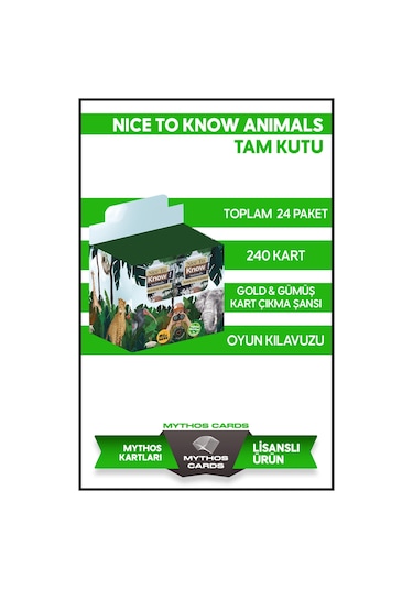 Nice To Know Animals Koleksiyon Kartları - Tam Kutu