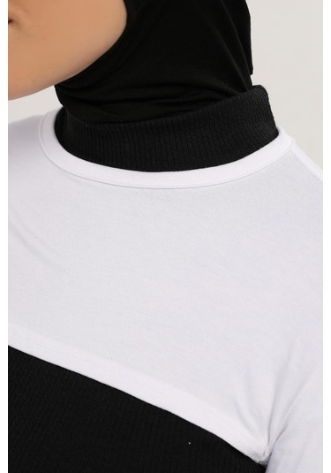 Sıfır Yakalı Boyunluklu Kolluk Beyaz Çok Renkli