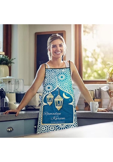 Homyl Ev Açık Kamp Için Mutfak Önlüğü Ramazan Mavi Mavi