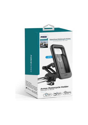 Phixi Force Mt15 Su Geçirmez, Açısı Ayarlanabilir, Motosiklet, Scooter, Atv Ve Bisiklet Telefon