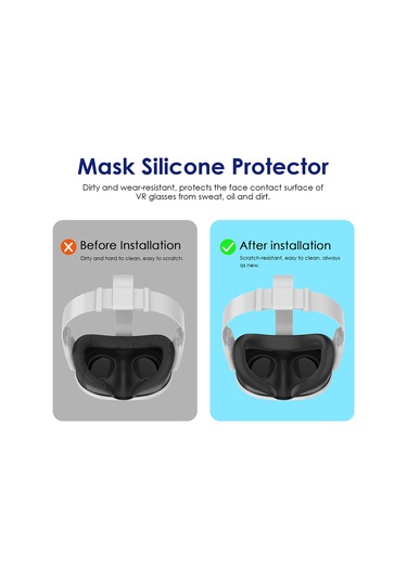 Wolmtt Meta Quest 3 Vr Silikon Göz Maskesi Ter Önleyici Koruyucu Kapak - Siyah