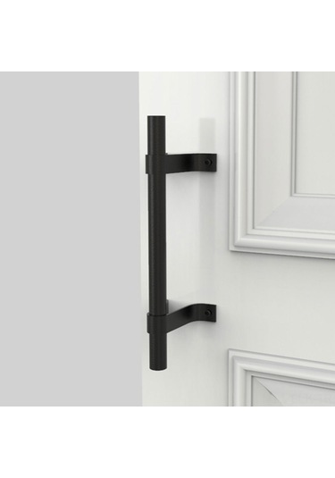 Xindoker Karbon Çelik Ahşap Kapı Kayar Kapı Saraylığı, Ergonomik Tasarımli Dayanıklı Ahşap Depo Kolu, 20cm Siyah Diğer