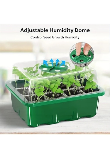 Willowhaven 10lu Tohum Başlatma Tepsisi 120 Hücre Yükseltilmiş Kapaklı Sera Bahçe