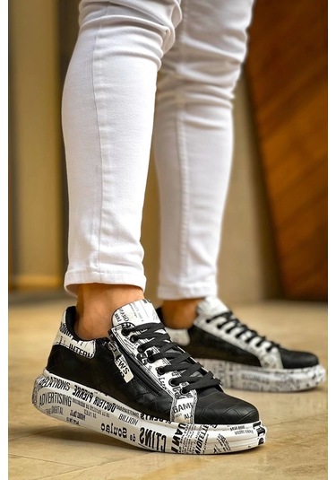 Bağcıklı Crocodile Siyah Gazete Günlük Erkek Ayakkabısı Siyah3 Siyah