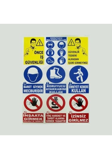 9 Lu Iş Güvenliği Ikaz Levhası