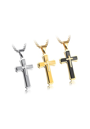 Siyah Opk Retro Geçişli Kolye Erkek Hediye