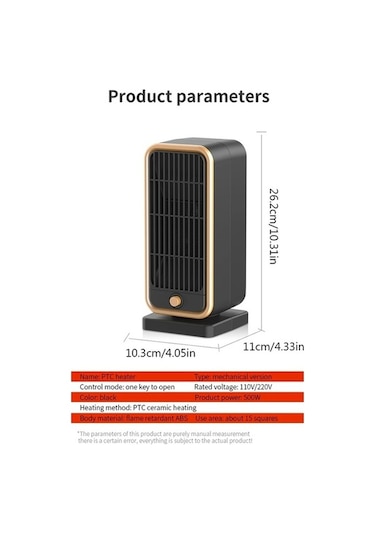 Artfulabode Jl Mini Elektrikli Isıtıcı 500w, Ptc Seramik Hızlı Isıtma Fanı