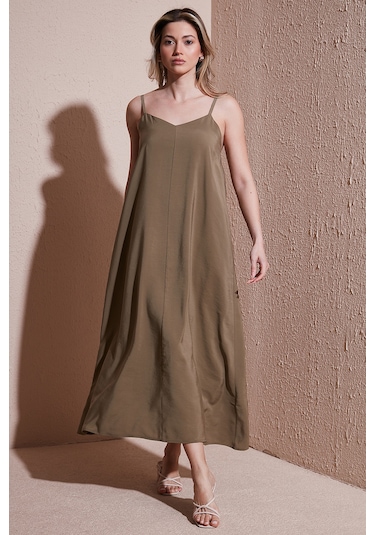 Fashion Friends Bayan Elbise 25y0501k1 Haki Haki