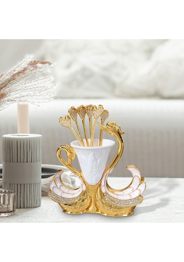 Homyl Kuğu Tabanı Tutucu Tatlı Kaşığı Organizatör Kahve