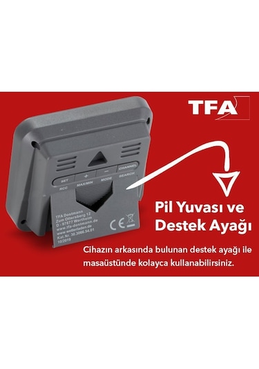 Tfa Kablosuz Havuz. Gölet + İç Ortam Telsiz Termometre. Max - Min