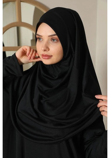 Tek Parça Namaz Elbisesi Siyah-20992 Gül Kurusu