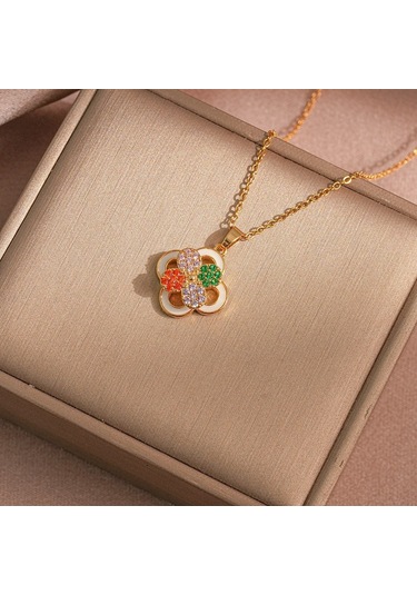 Bayan Kolye: Moda Estetiği Titanyum Çelik Kolye No.317 Çok REnkli