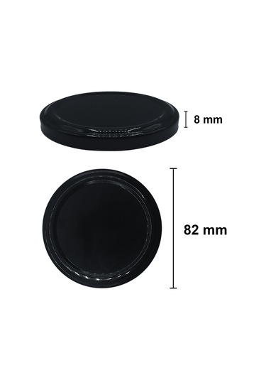 Afracam 300 ML Siyah Metal Kapaklı Şeffaf Cam Kavanoz 10 Adet