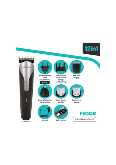 Goldmaster Fedor GM-9113 12 In 1 Erkek Bakım Seti