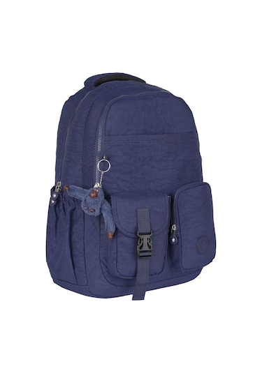 Relaxion Suya Dayanıklı Klinkır Kumaş 9 Bölmeli Geniş Hacimli Okul Günlük Spor Seyahat Sırt Çantası Lacivert