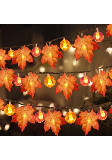 6 M Akçaağaç Yaprakları Peri Dize Işıklar Cadılar Bayramı 3d Kabak Işıkları Lamba Cadılar Bayramı Şükran Günü Güz Noel Partileri Dekorasyon 6m Diğer