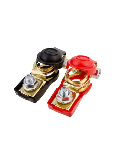 Kırmızı Ve Siyah Saf Bakır Yüksek Akım Akü Klipsi, Araç Akü Terminal Direği, Yalıtım Kılıfı İle, Akü Terminali Saf Bakır Tarzı 1 Çift