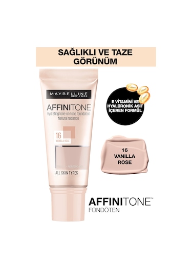 Maybelline New York Affinitone Fondöten 16 Vanilla Rose 30 ML