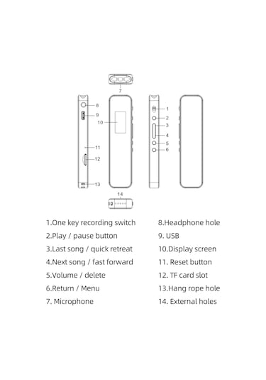 Singree "usb 2.0 Ses Kaydedici & Mp3 Çalar - 0.96'' Renkli Ekran, 40 Saat Kayıt, 8gb Kart Dahil"
