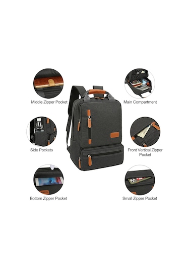 Lemestar Erkekler İçin Outdoor Seyahat Üçlü Set: Bilgisayar Sırt Çantası, Tek Askılı Çanta Ve Cep Çantası - Mavi Mavi