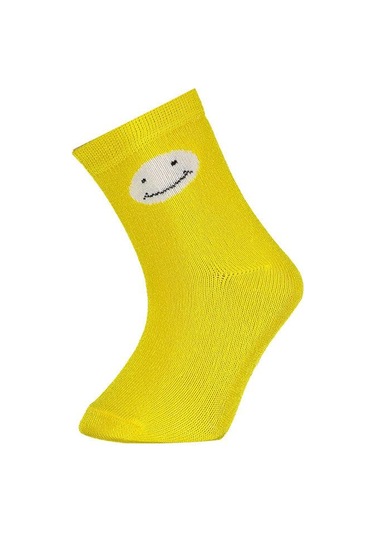 Bibaby Desenli Bamboo 2Li Çorap 68384 Sarı-Ekru