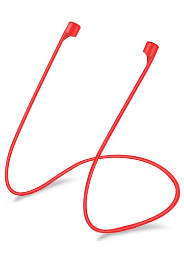 Airpods 1. Nesil / 2. Nesil Manyetik Mıknatıslı Kulaklık Silikon Askılık Kırmızı
