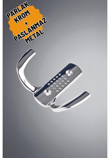 Dekoratif Krom Askılık Portmanto, Kapı Ve Dolap İçin Uygun Metal Askı Gümüş