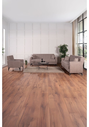 Kilim Mobilya Linda Koltuk Takımı 3 3 B Açık Kahverengi