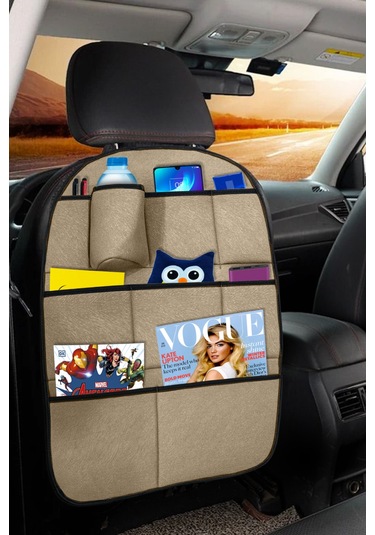 Elit Bej Araç Koltuk Arkası Organizer - Eşya Düzenleyici