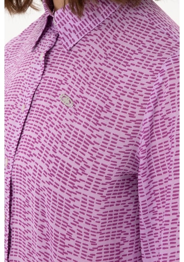 U.s. Polo Assn. Kadın Mor Gömlek Desenli 50306433-vr038 Mor