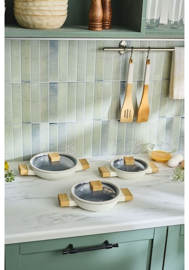 Karaca x Refika Swiss Crystal Creamy Wood 6 Parça Sahan Seti