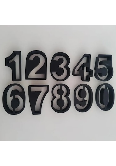 Mizaku Sayılardan Oluşan Kurabiye Kalıbı 10'lu Set Siyah