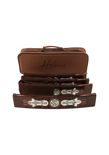 Helena Wood Art Abalone Yeşil Sedef Kakma Ahşap Okey Takımı El Yapımı