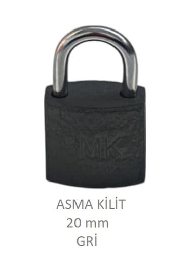 Adilon Asma Kilit, 20 Mm Gri
