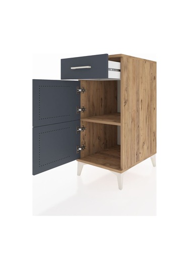 Kronos Komodin Tek Raflı Tek Çekmeceli 2 Kapaklı 44x59x96 Çam... Çam