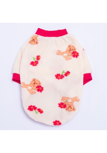 Teddy Bloom Ayıcık Ve Çiçek Desenli Sweat Kedi Köpek Sweati Kedi Köpek Kıyafeti Köpek Peluşu Sıcak Tutan Sweat