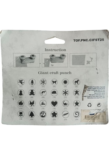 Çift Taraflı Şekilli Delgeç, Şekilli Punç 2,5cm Kaplumbağa-tavşan Çok Renkli